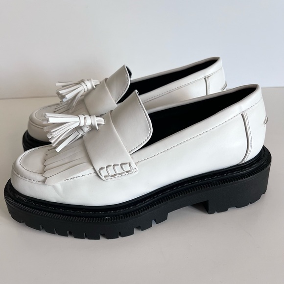 H&M White Faux Leather Platform Chunky Loafers size 38 - Picture 8 of 10